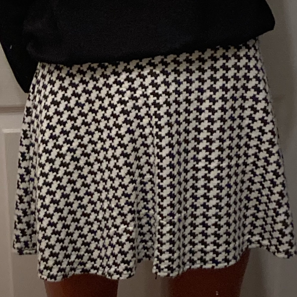 total girl black and white gingham print kids skirt size l/14